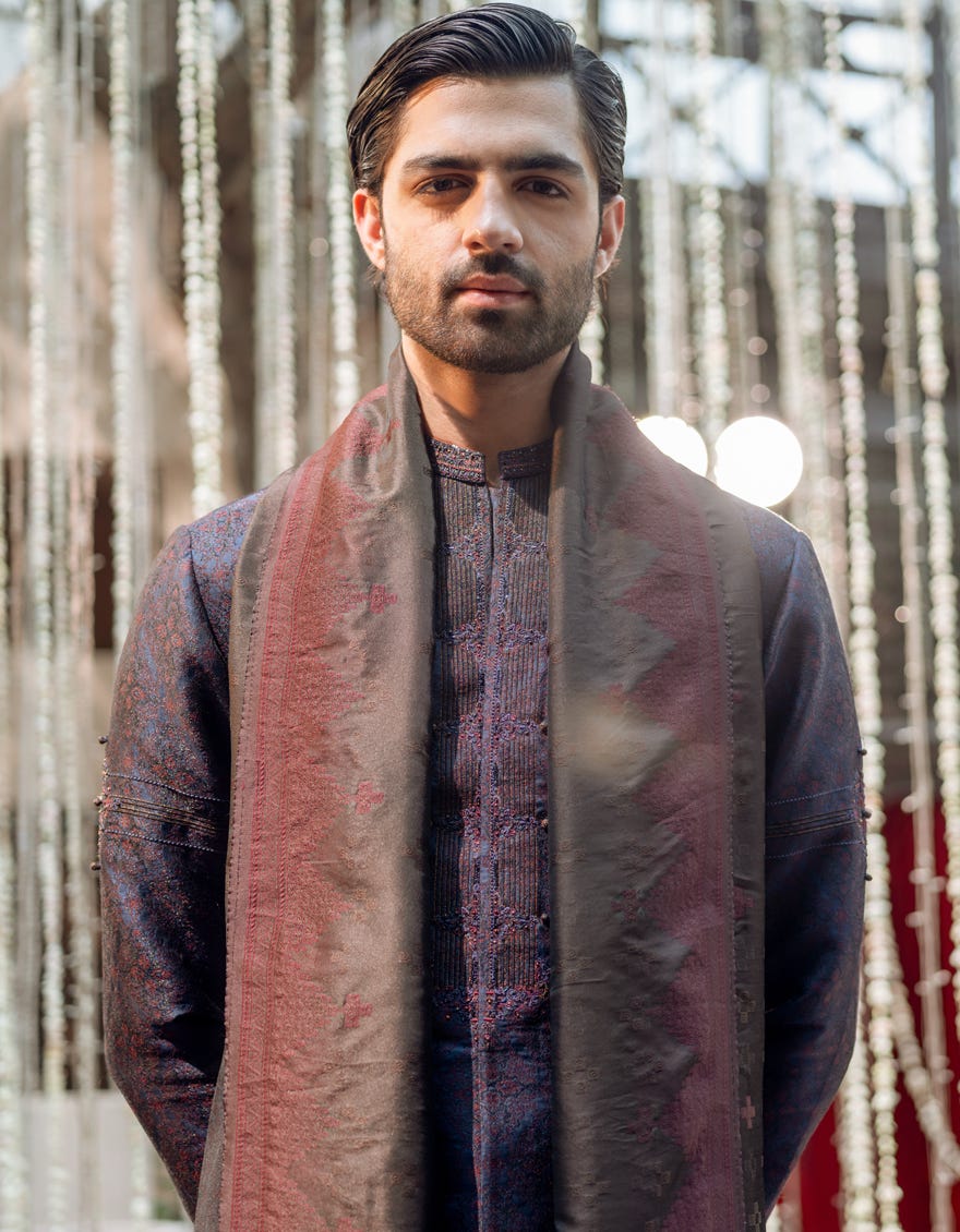 Chocolate Brown Blended Men Shawl | Jjid-Shawl-9315-A