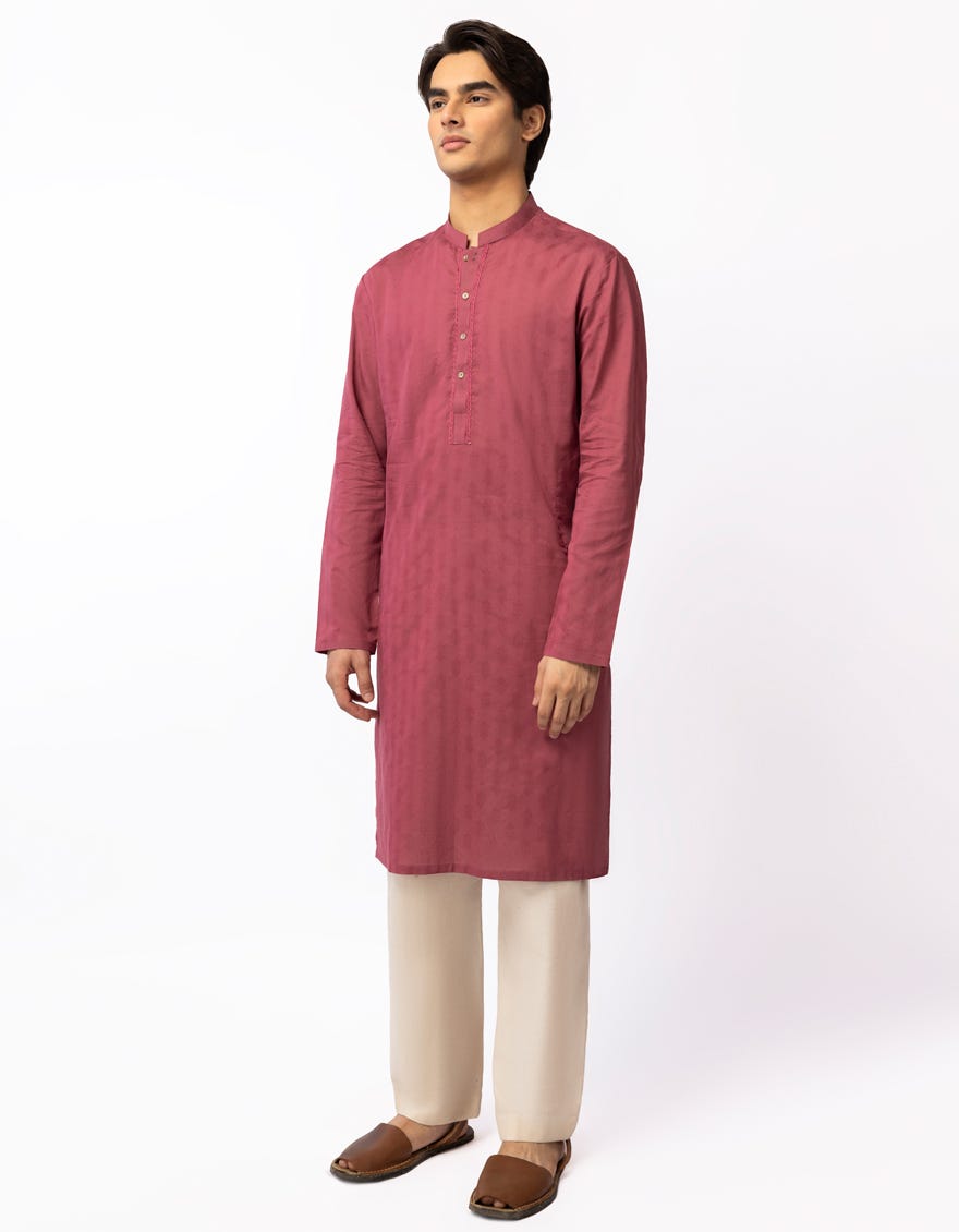 PINK COTTON FORMAL KURTA