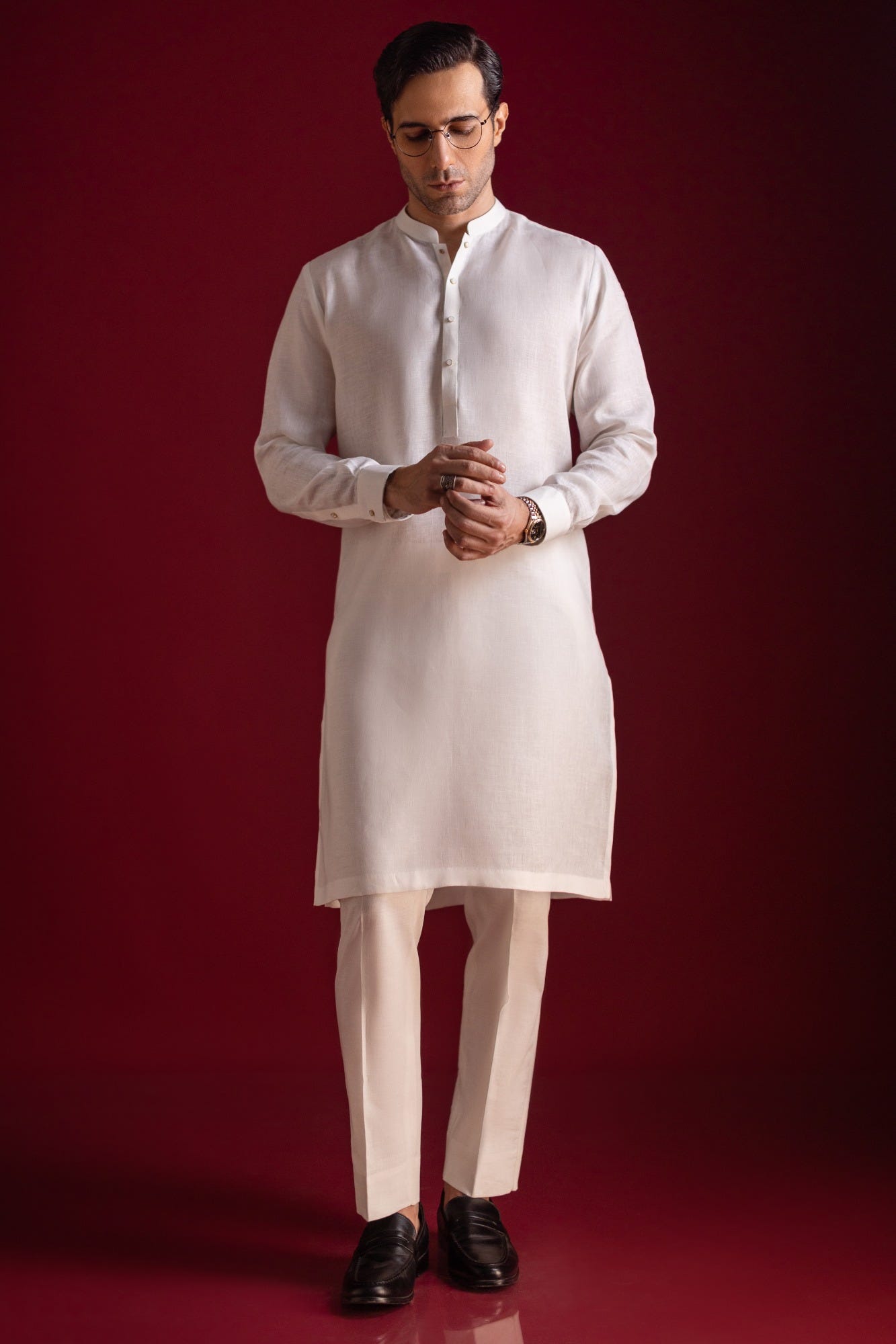 Wexford - Milky White Linen Kurta Trouser