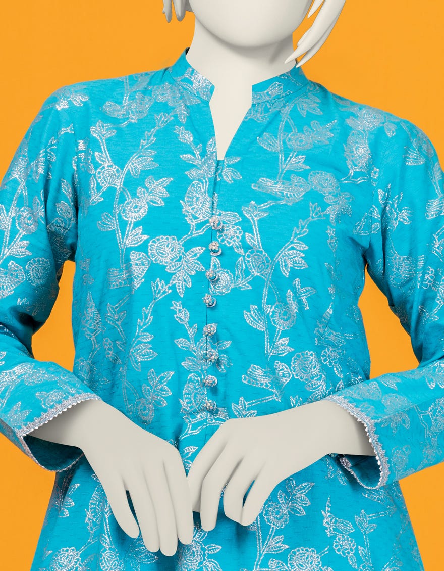 Blue Textured Stitched 2 Piece | Jgk-S-Ygtl-422-24