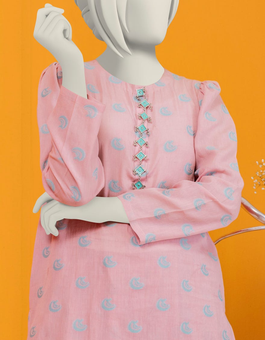 Pink Jacquard Stitched 2 Piece | Jgk-S-Ygtl-425-24