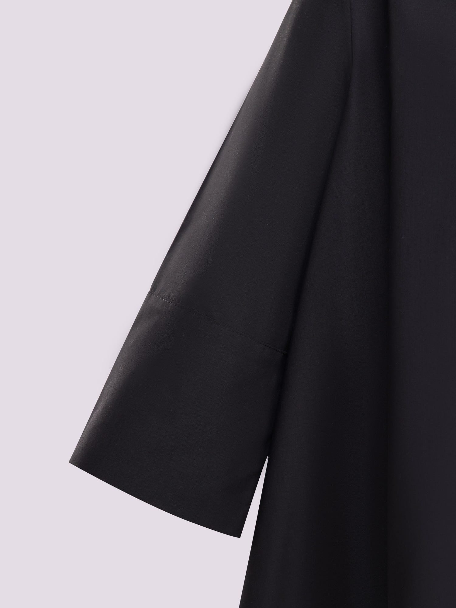 BLACK OVERSIZED ASYMMETRICAL SHIRT