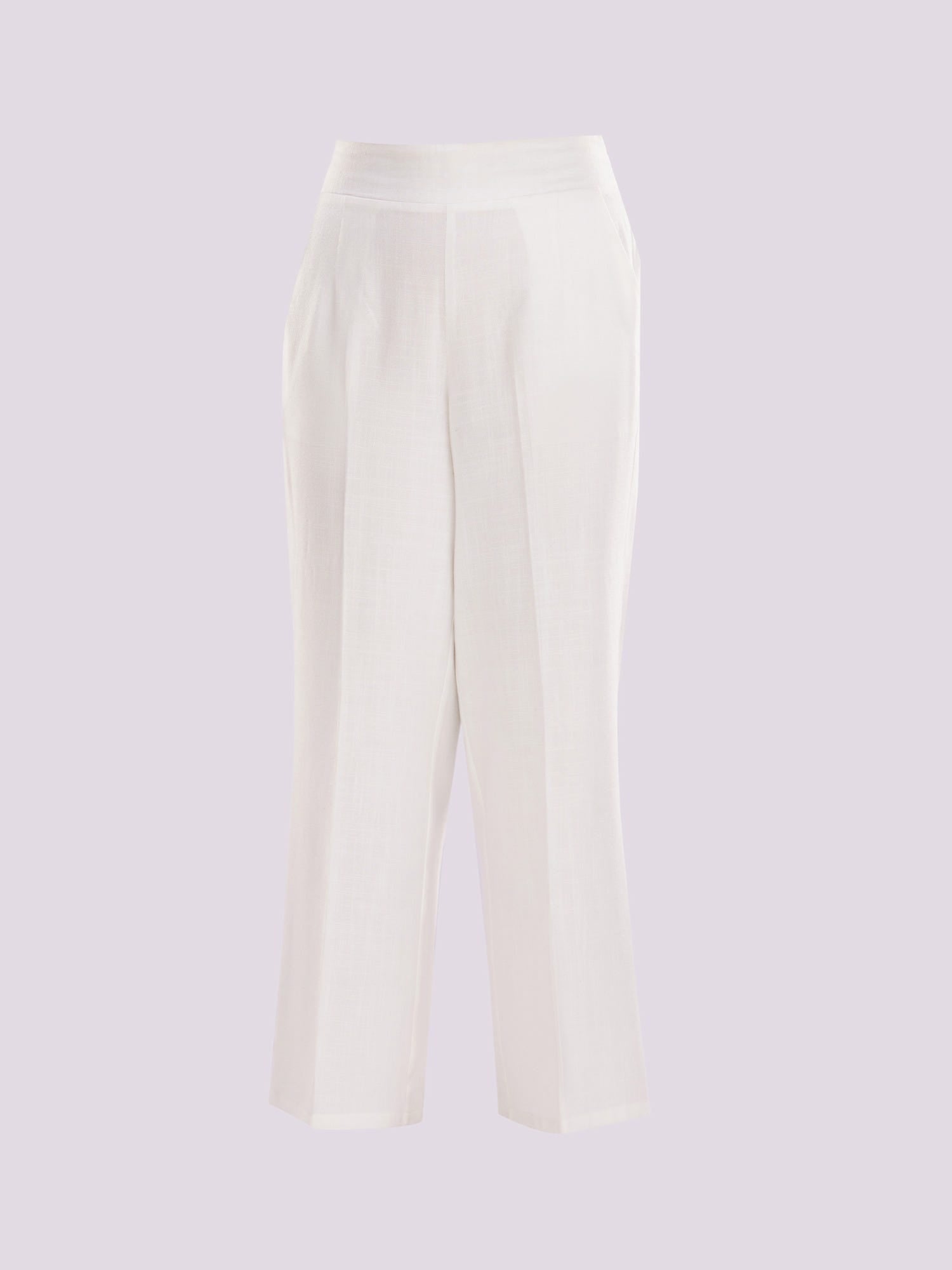 WHITE HIGH WAISTED TROUSERS