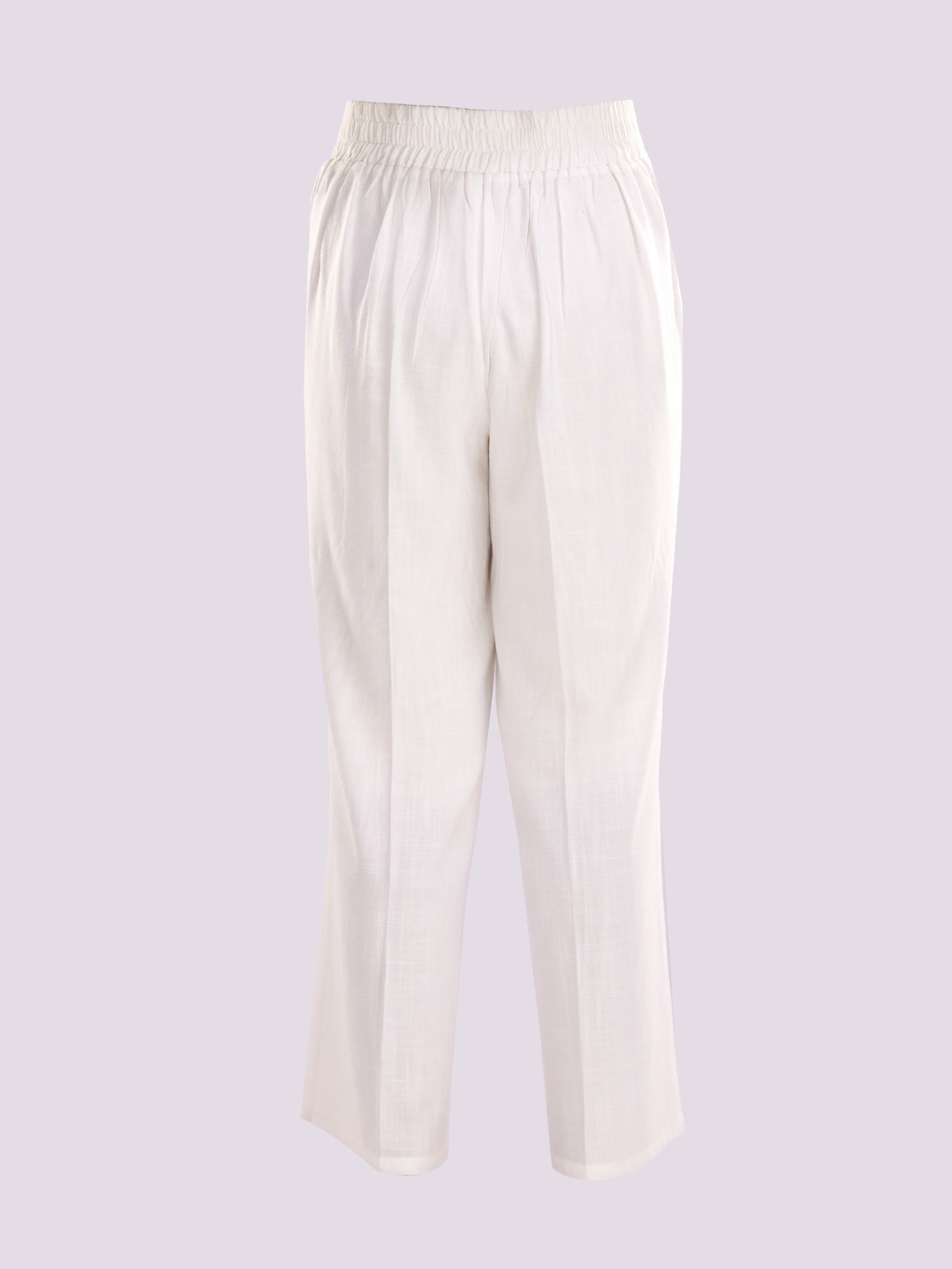 WHITE HIGH WAISTED TROUSERS