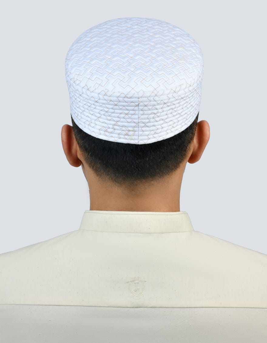 White Blended Men Cap | Jj-Cap-0034-R10