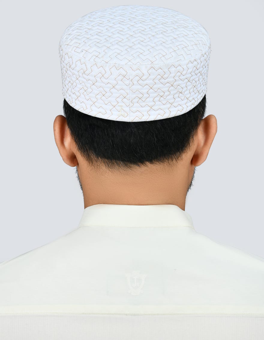 White Blended Men Cap | Jj-Men Cap-0034-R8