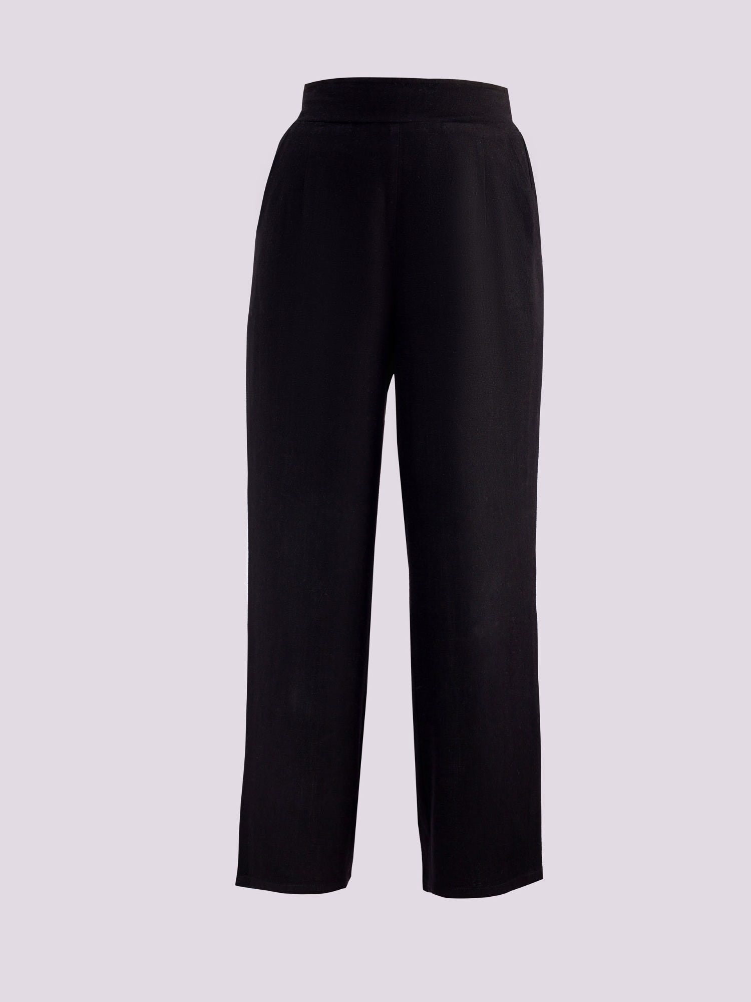 BLACK HIGH WAISTED TROUSERS