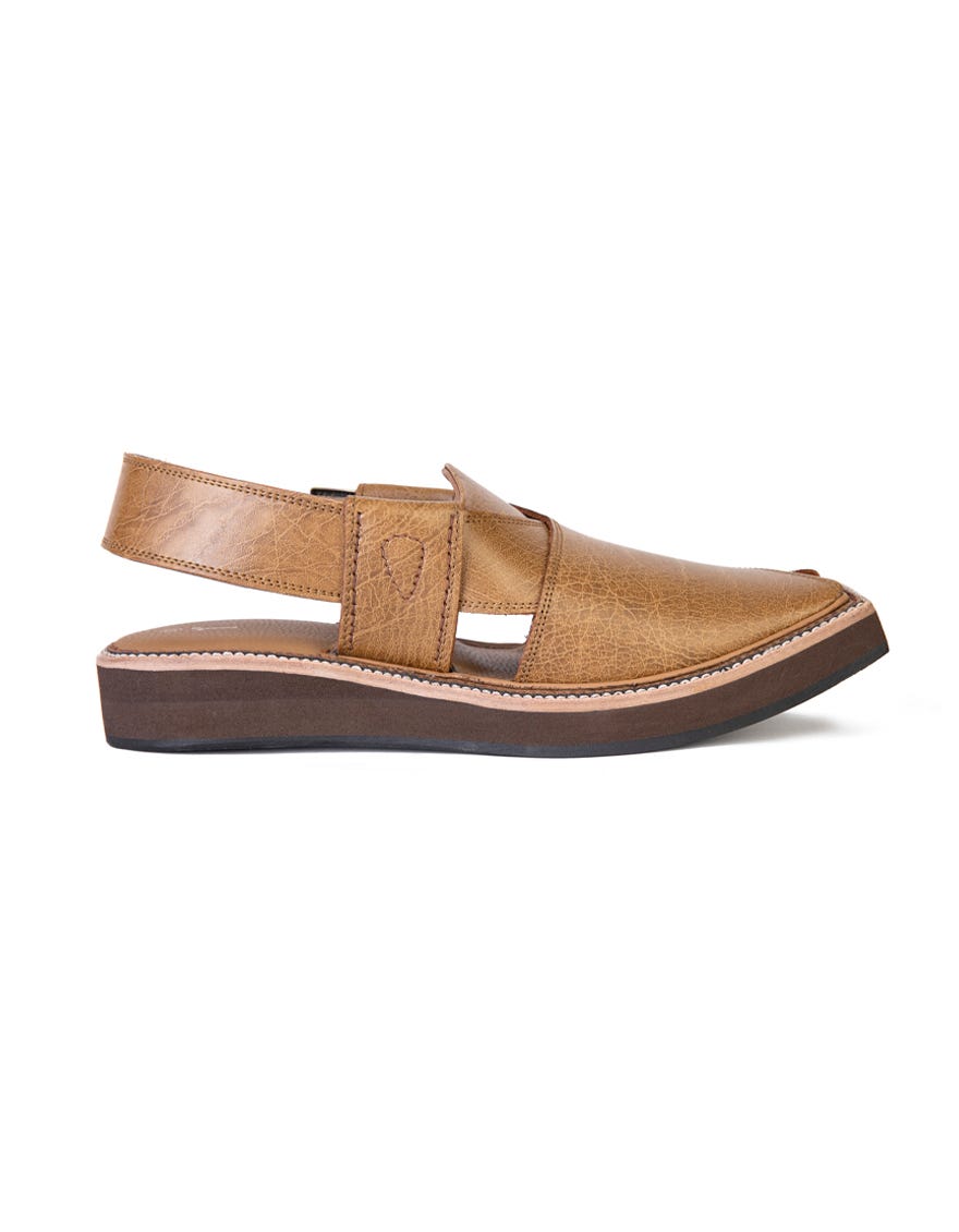 CAMEL BROWN PLAIN PESHAWARI SANDALS
