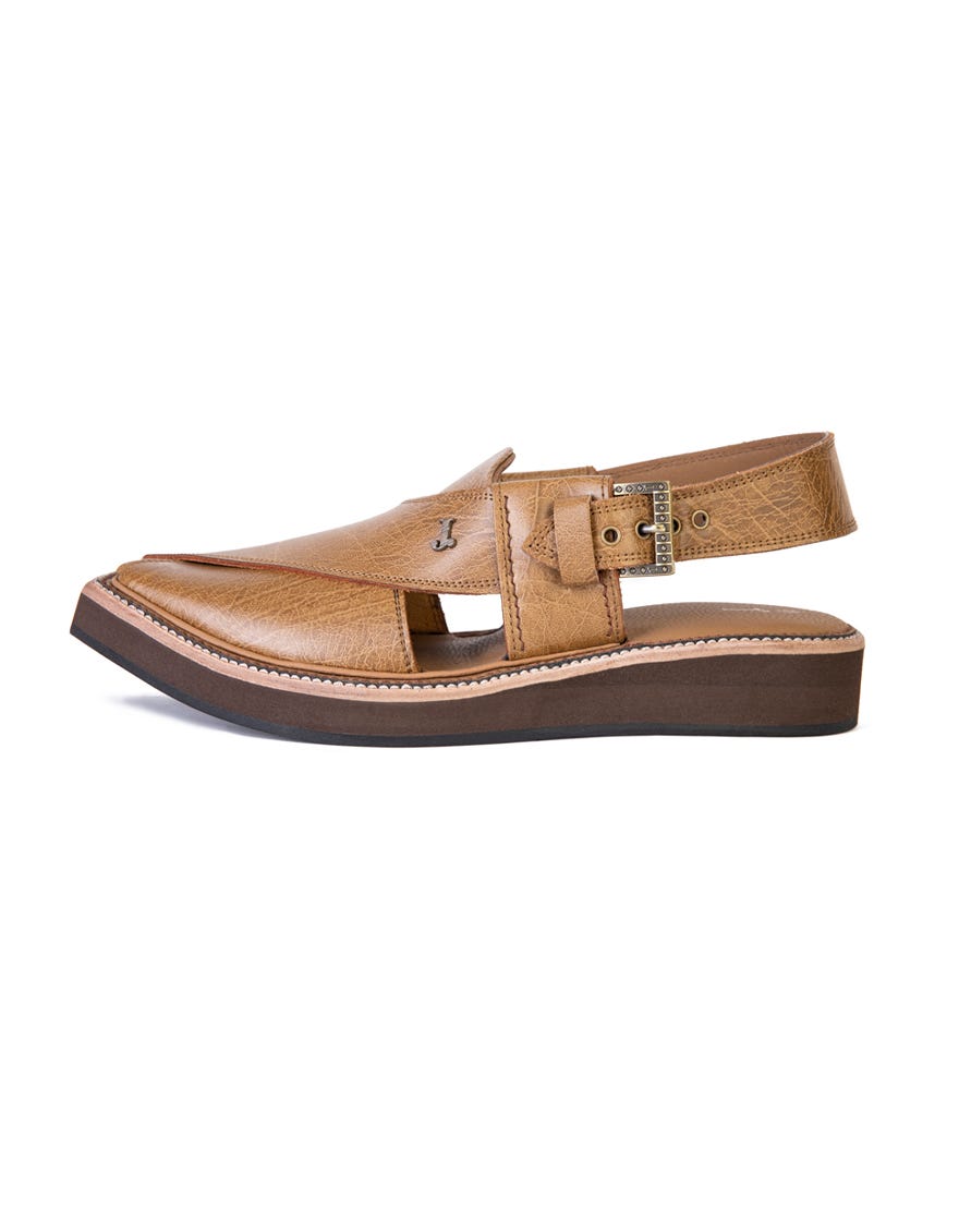 CAMEL BROWN PLAIN PESHAWARI SANDALS