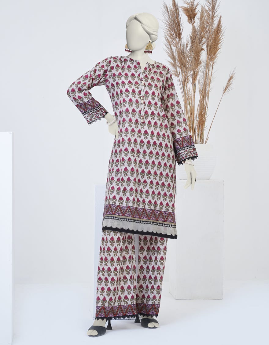 Beige 2 Piece Stitched Dress | Jjpw-S-Jpw2-23-060