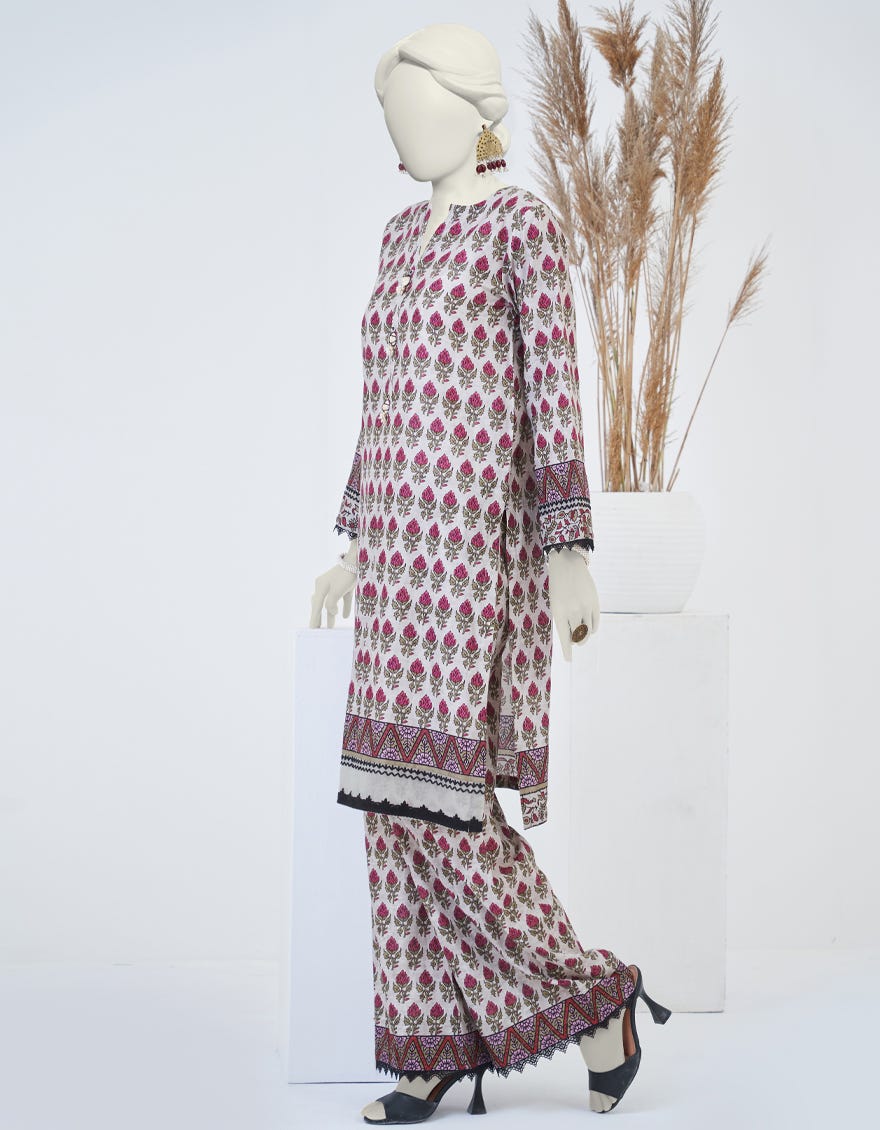 Beige 2 Piece Stitched Dress | Jjpw-S-Jpw2-23-060