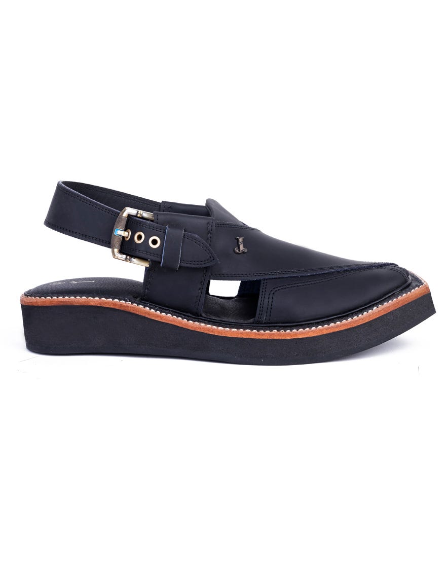 BLACK PLAIN PESHAWARI SANDALS
