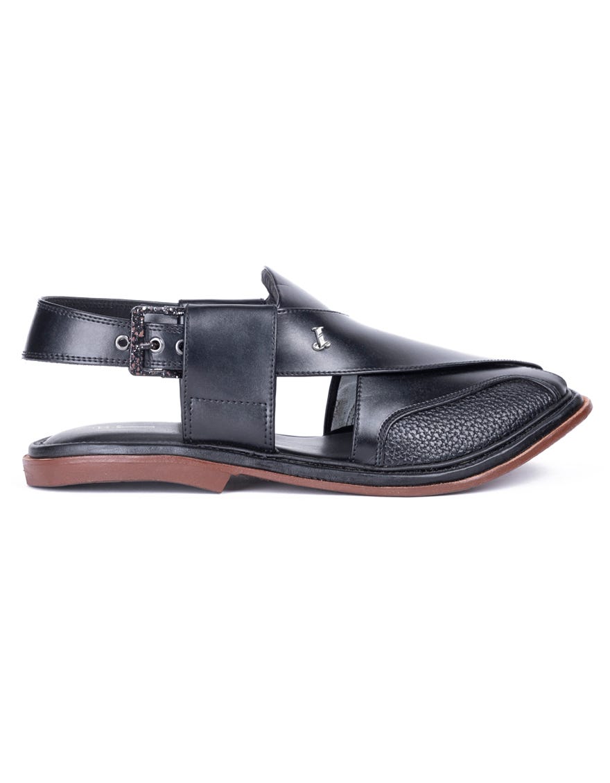 BLACK TRENDY PESHAWARI SANDALS