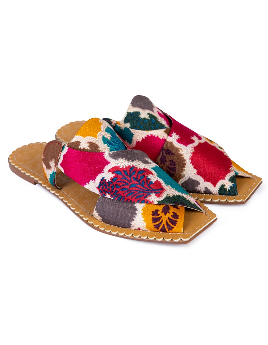 Multicolor Banarsi Chappal | Jlfwc-24-1255