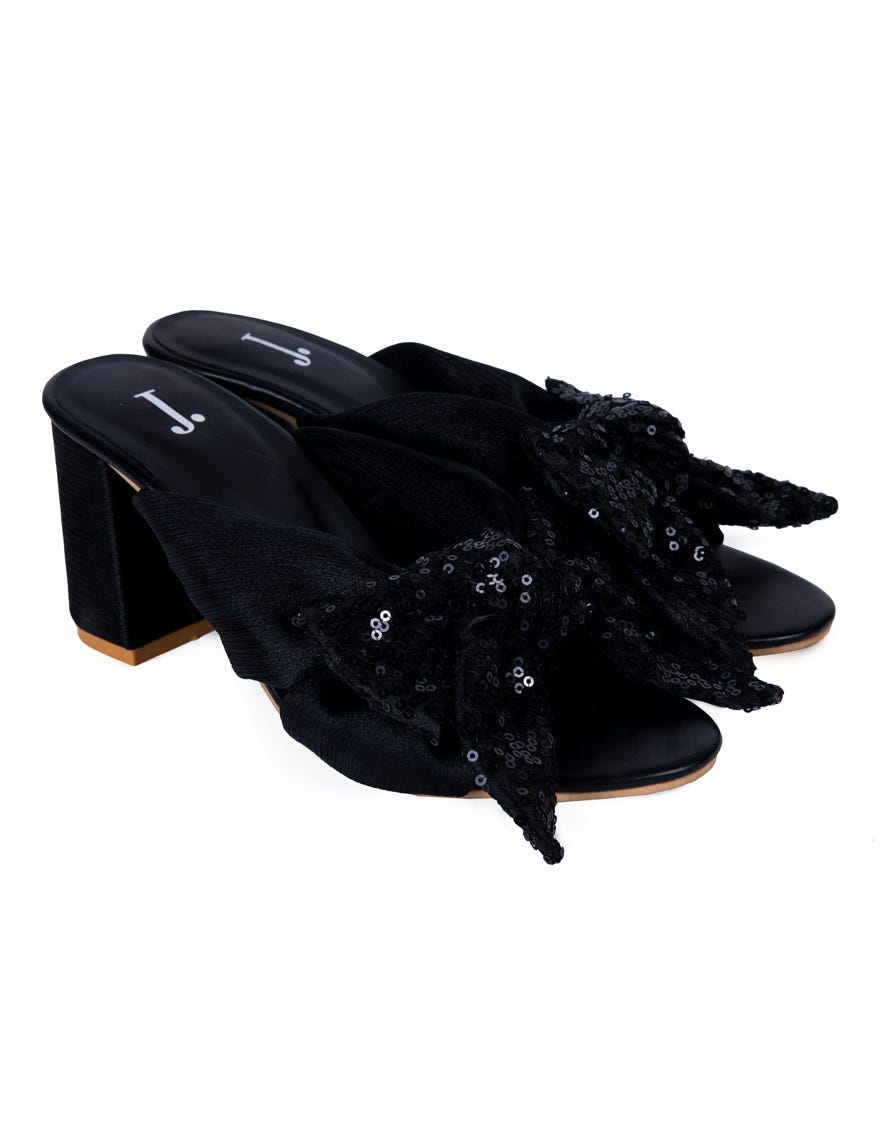 Black Silk Chappal | Jlfwc-24-1256