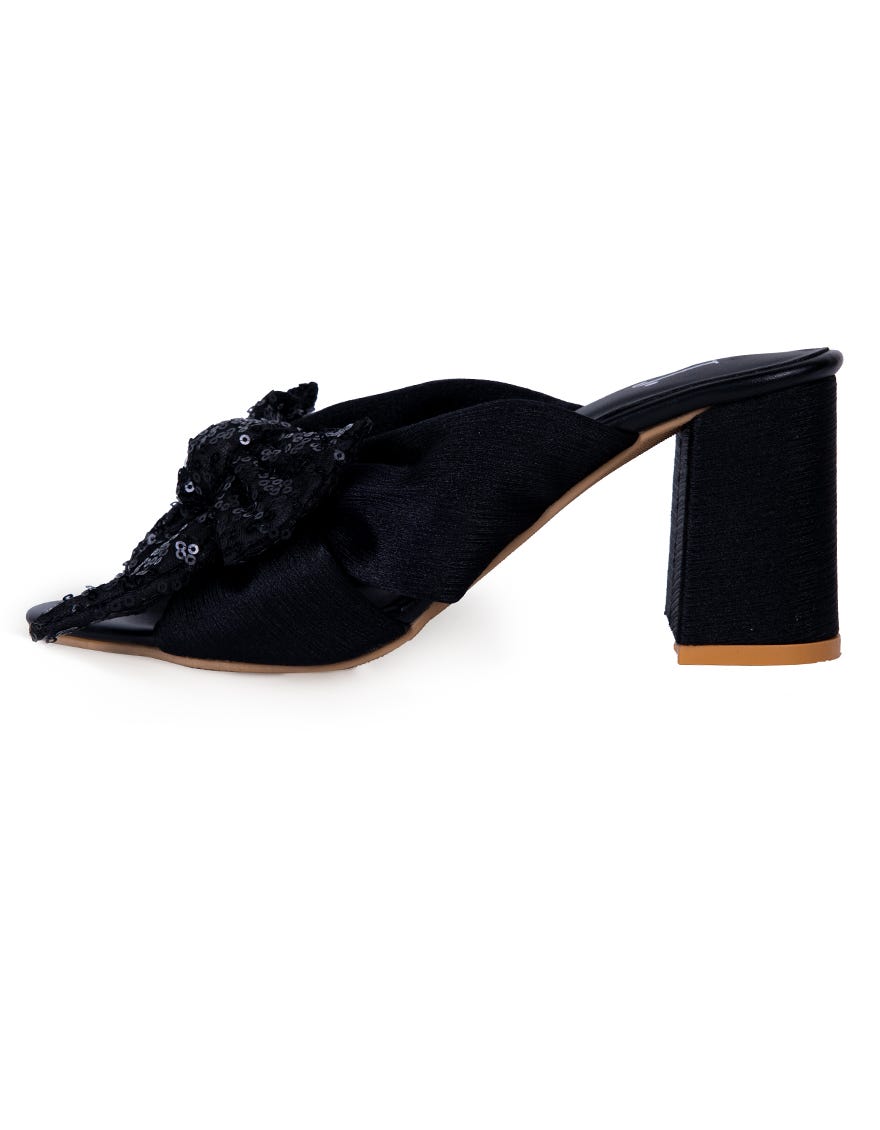 Black Silk Chappal | Jlfwc-24-1256