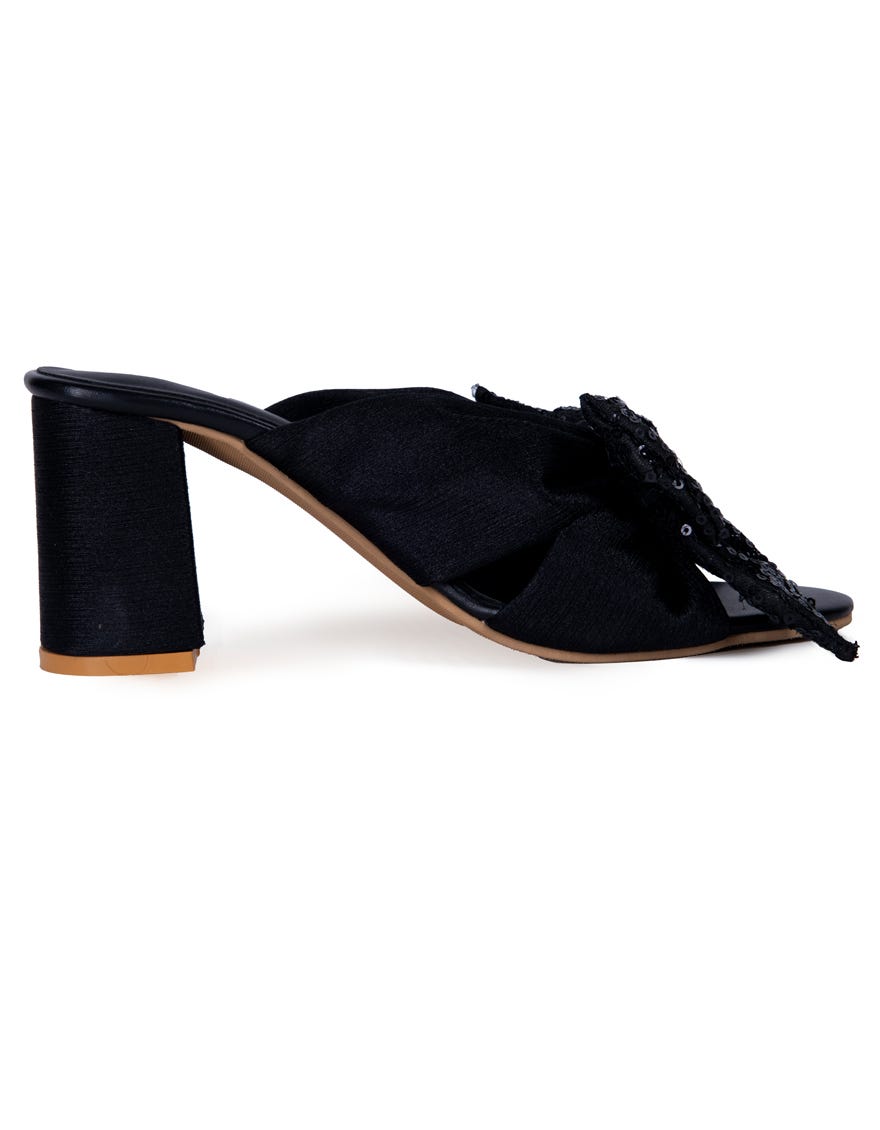 Black Silk Chappal | Jlfwc-24-1256