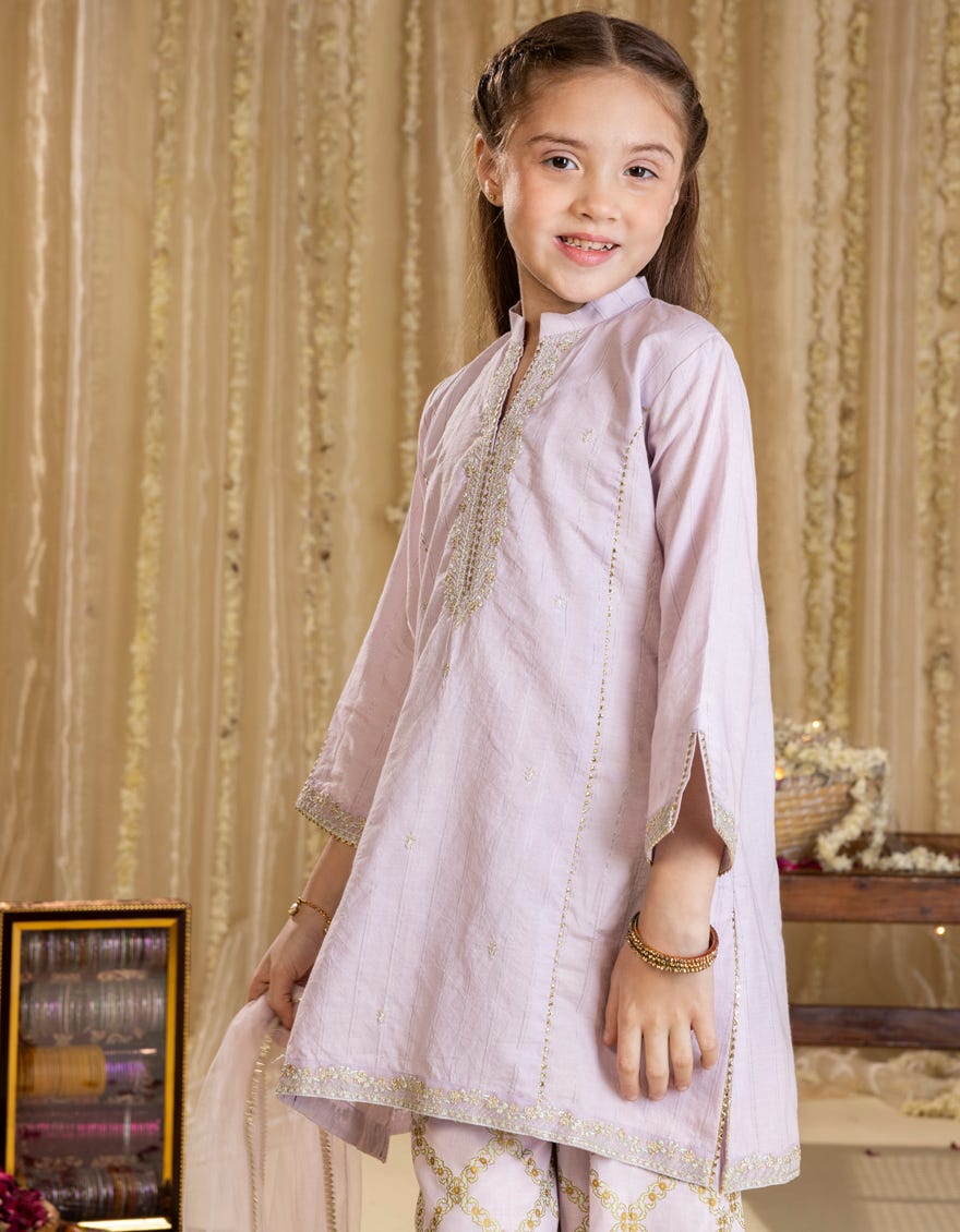 LILAC DOBBY EMBROIDERED 3PC | JGK-S-JGP-25-1533