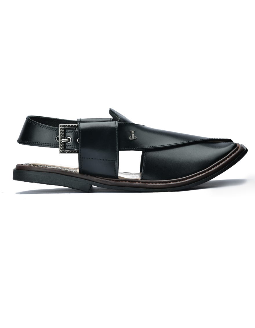 BLACK HIGH CHROME PESHAWARI SANDALS