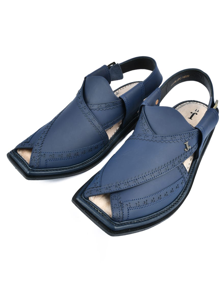 Blue Trendy Peshawari Chappal | Jjfw-Jpc-16020