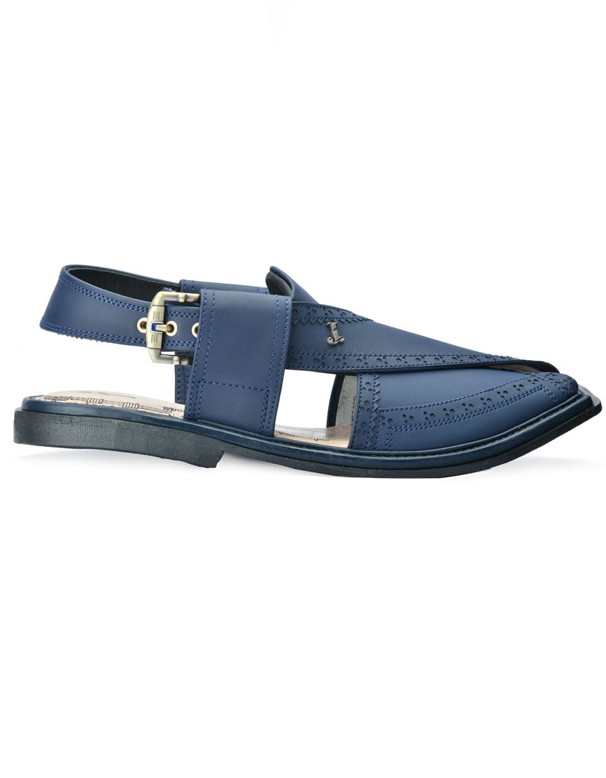 Blue Trendy Peshawari Chappal | Jjfw-Jpc-16020
