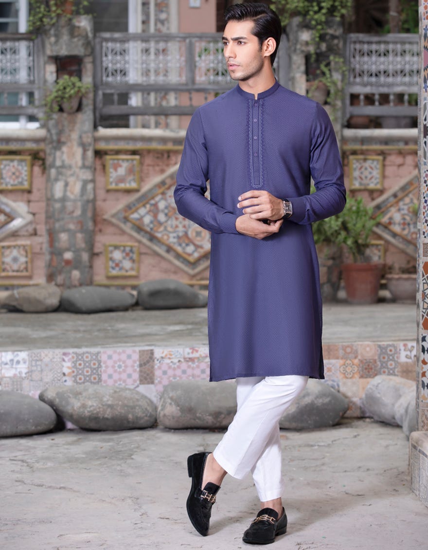 PURPLE COTTON UNSTITCHED KURTA FABRIC | JJMK-1981