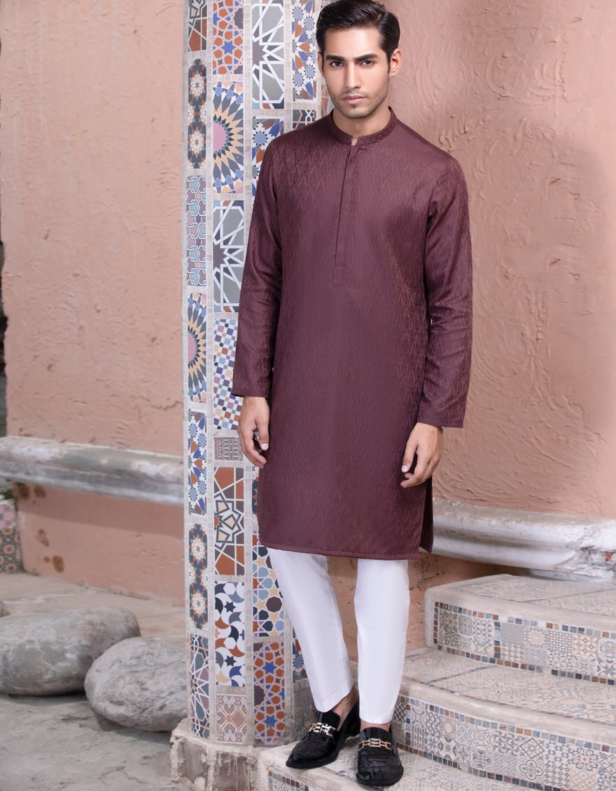 GINGER BREAD COTTON UNSTITCHED KURTA FABRIC | JJMK-1982