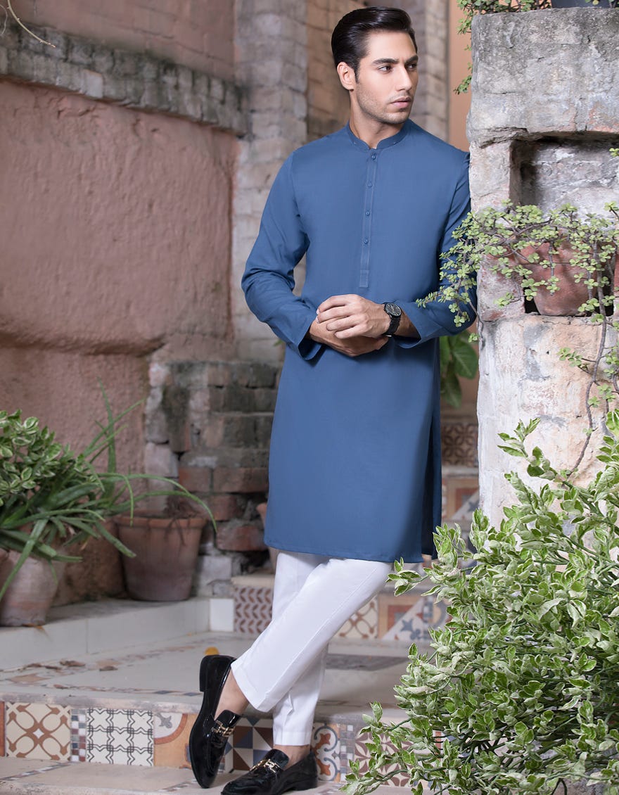 TEAL UNSTITCHED KURTA FABRIC | JJMK-1983