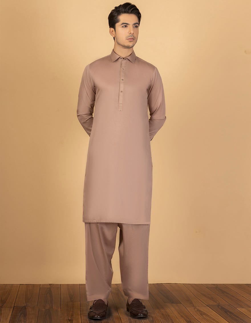 TEA PINK COTTON UNSTITCHED KAMEEZ SHALWAR FABRIC | JJMS-1986