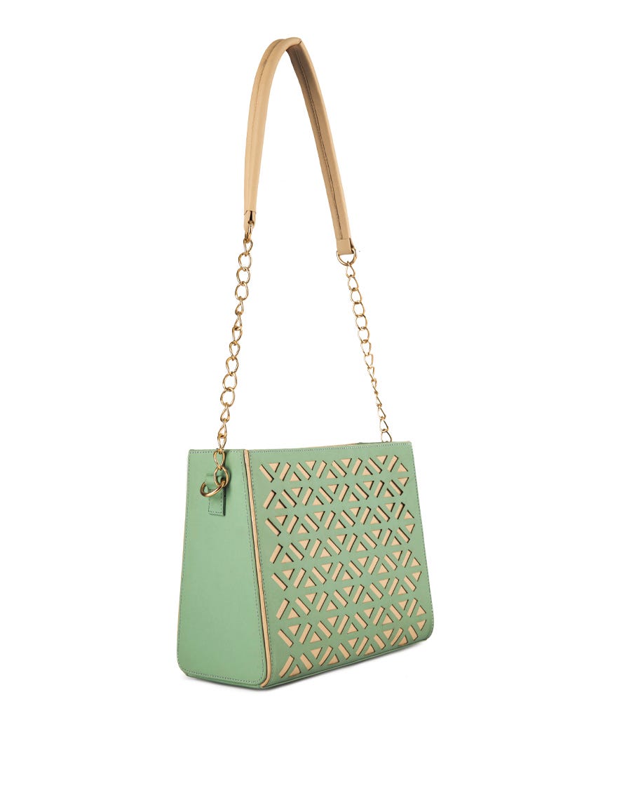 GREEN REXINE HANDBAG | JJBL-22-043 FB