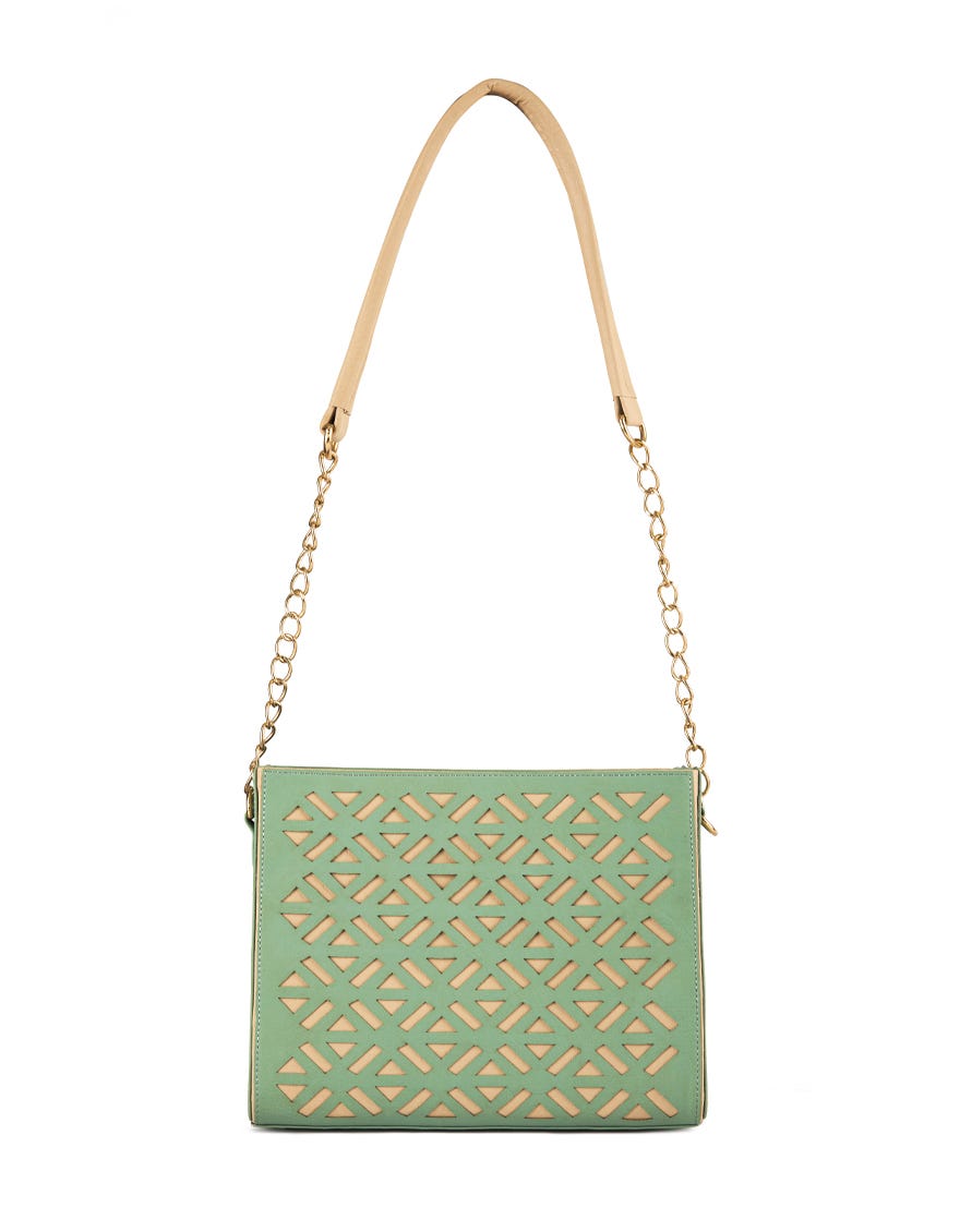 GREEN REXINE HANDBAG | JJBL-22-043 FB