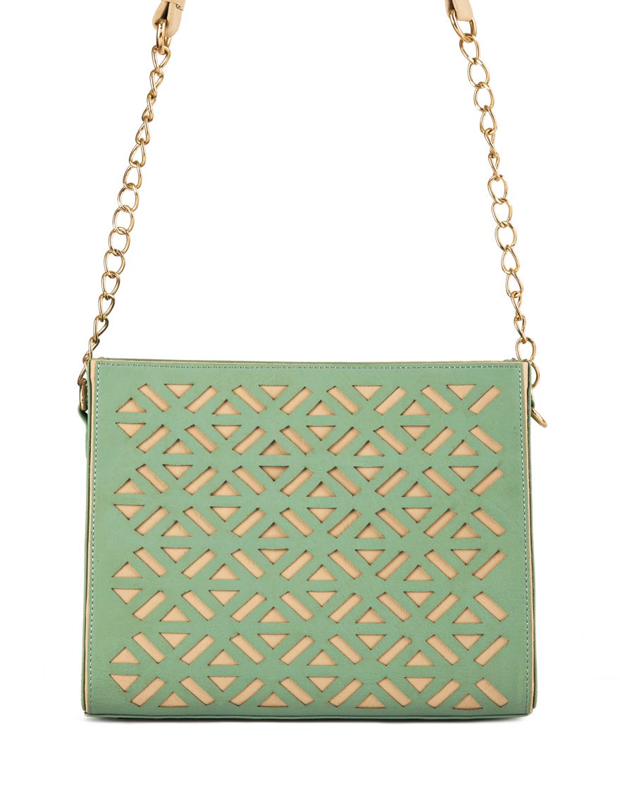 GREEN REXINE HANDBAG | JJBL-22-043 FB