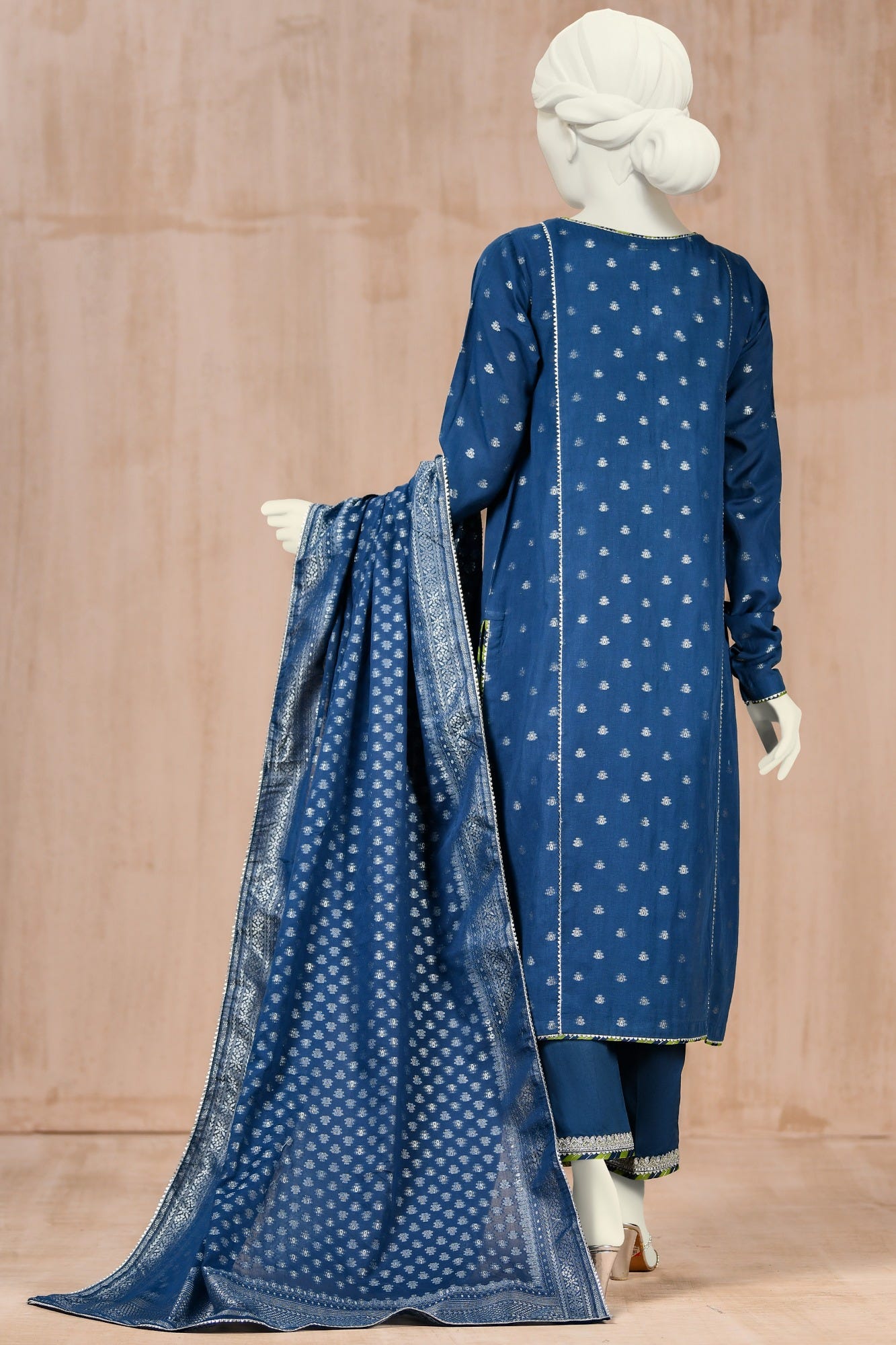 BLUE JACQUARD UNSTITCHED 3PC | CCW-3PSU-S-22-059B