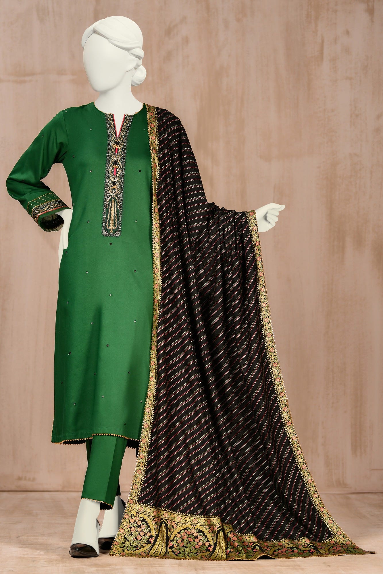 GREEN VISCOSE UNSTITCHED 3PC | CCW-3PSU-S-22-065 PINAAR