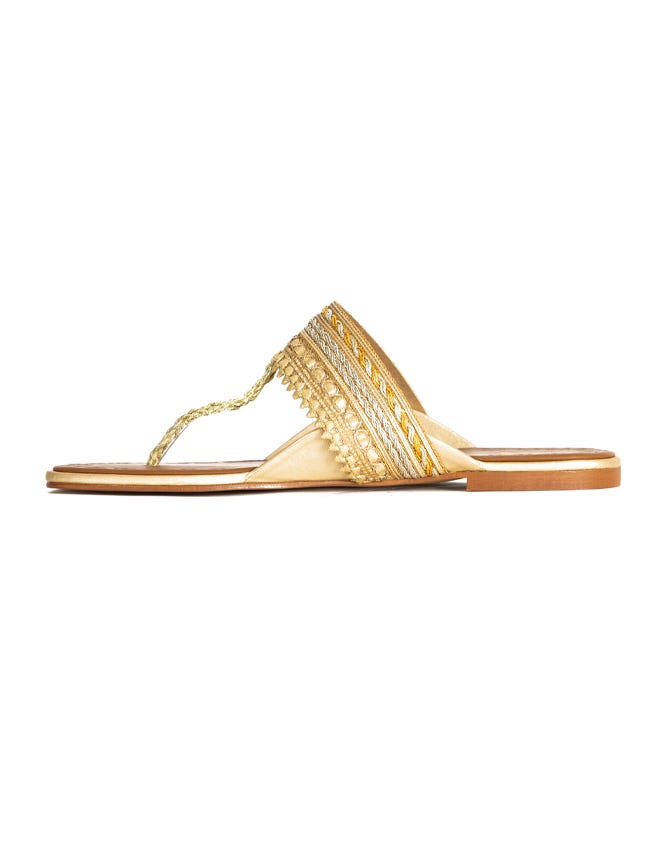 Golden Women Chappal | Jlfwc-22-1175