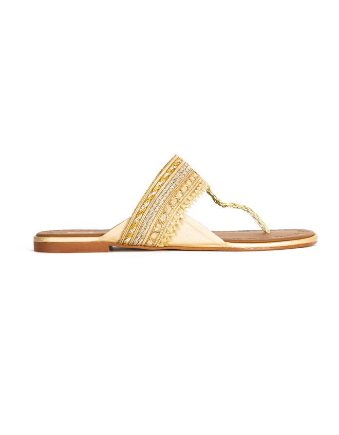 Golden Women Chappal | Jlfwc-22-1175