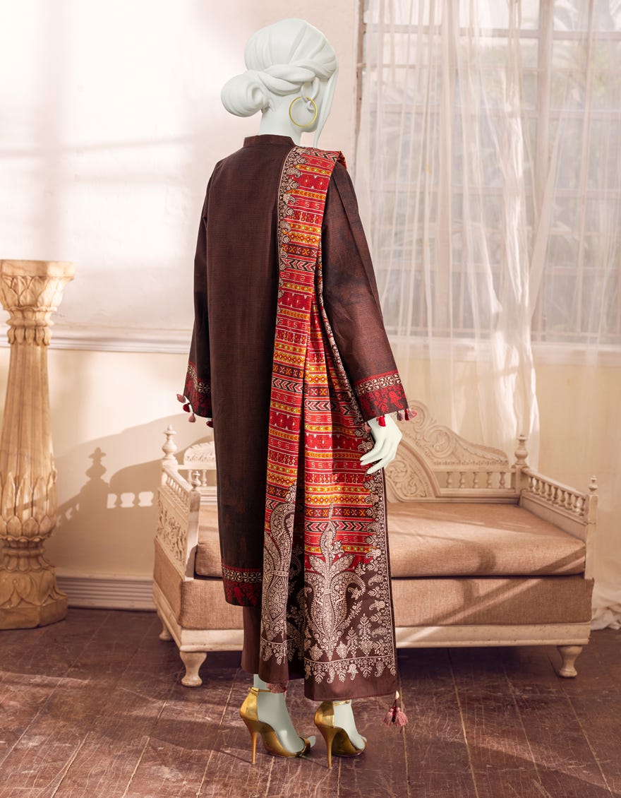 BROWN CAMBRIC UNSTITCHED 3PC | JJLS-W-JW-22-1719 FB