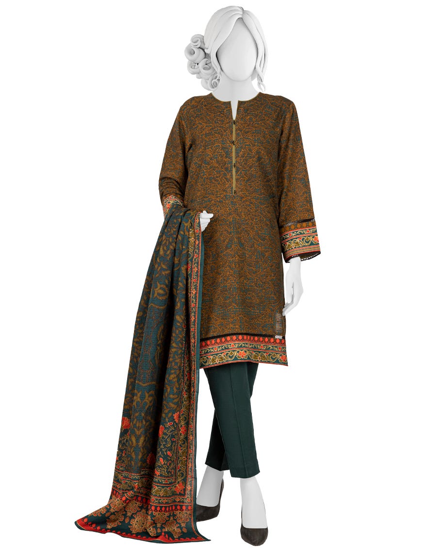 GREEN KHADDAR UNSTITCHED 3PC | JJLS-W-JW-22-1722 FB