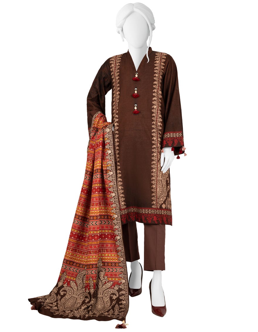 MAROON KHADDAR UNSTITCHED 3PC | JJLS-W-JW-22-1723 FB