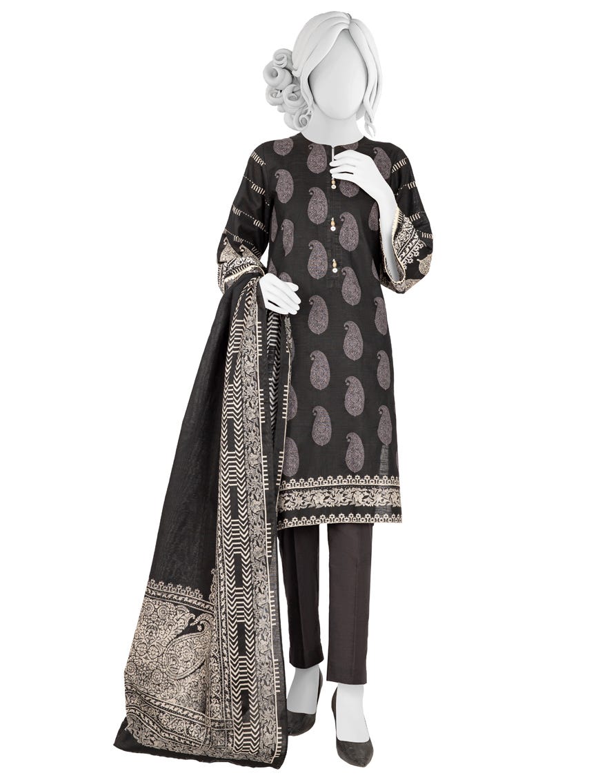 BLACK KHADDAR UNSTITCHED 3PC | JJLS-W-JW-22-1724 FB