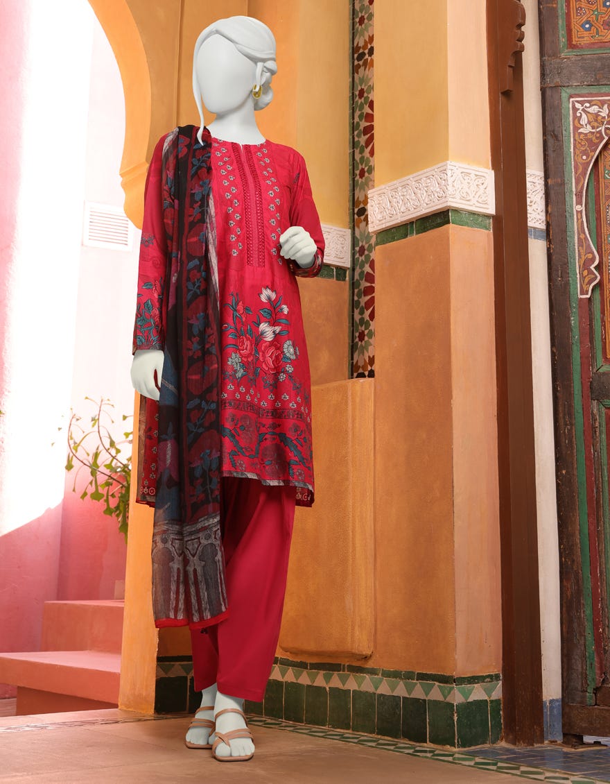 RED CAMBRIC UNSTITCHED 3PC | JJLS-W-JW-22-1726 FB