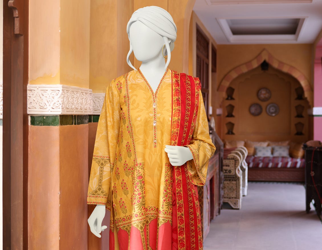 YELLOW CAMBRIC UNSTITCHED 3PC | JJLS-W-JW-22-1727 FB