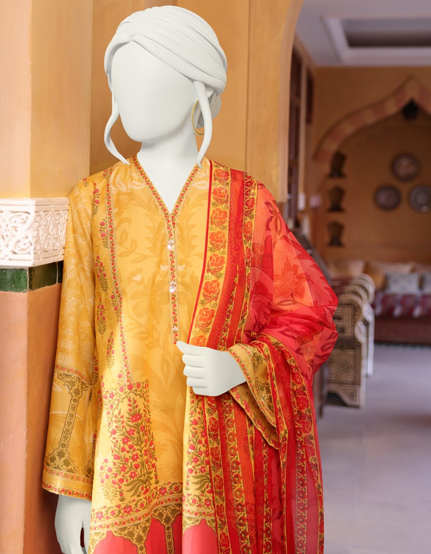 YELLOW CAMBRIC UNSTITCHED 3PC | JJLS-W-JW-22-1727 FB