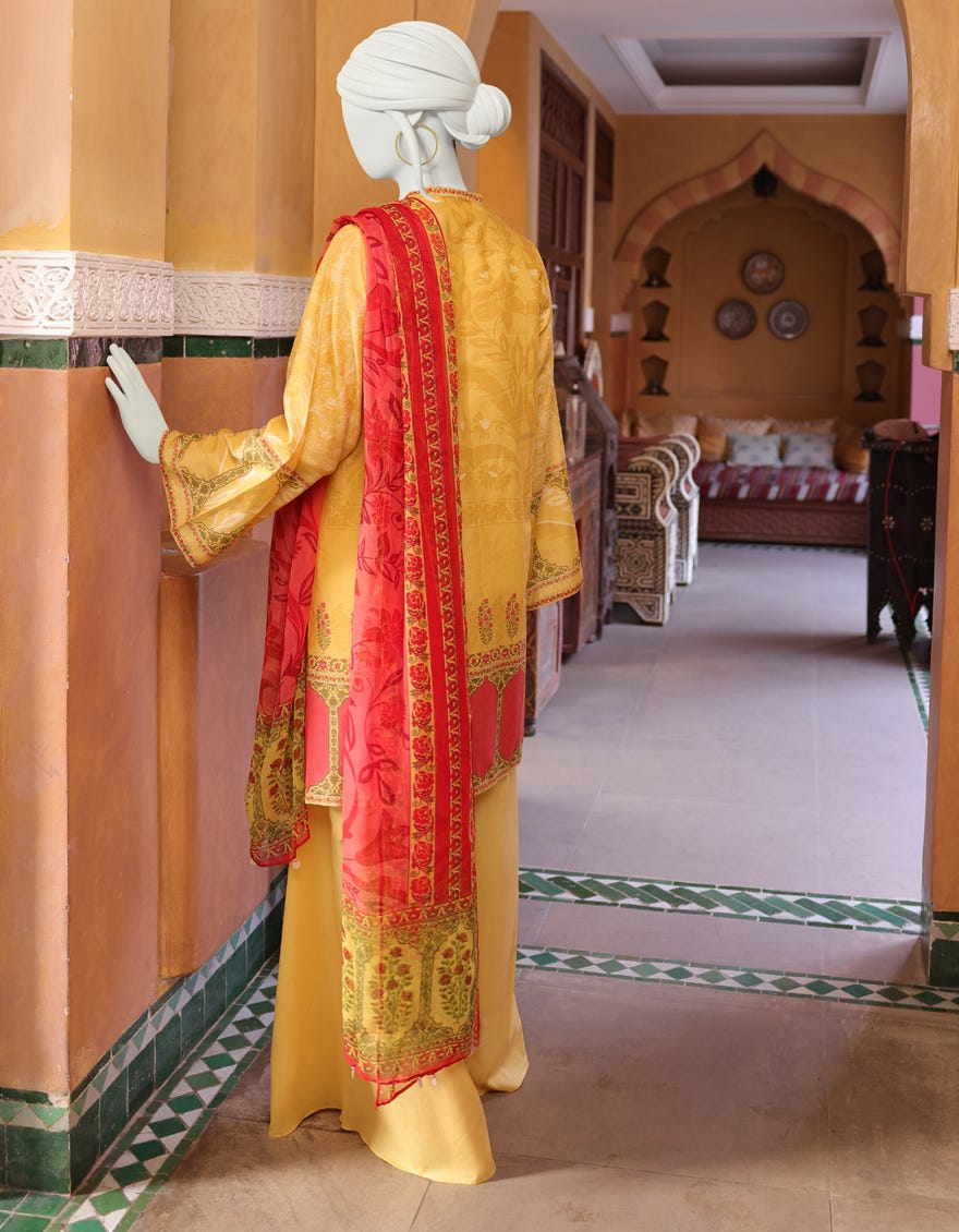 YELLOW CAMBRIC UNSTITCHED 3PC | JJLS-W-JW-22-1727 FB