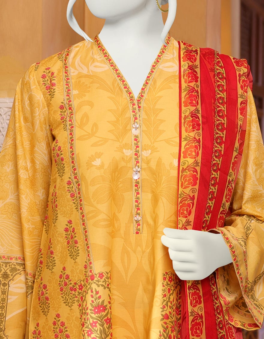 YELLOW CAMBRIC UNSTITCHED 3PC | JJLS-W-JW-22-1727 FB