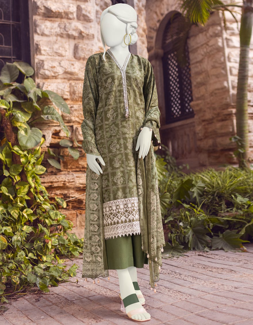 GREEN CAMBRIC UNSTITCHED 3PC | JJLS-W-JW-22-1739 FB