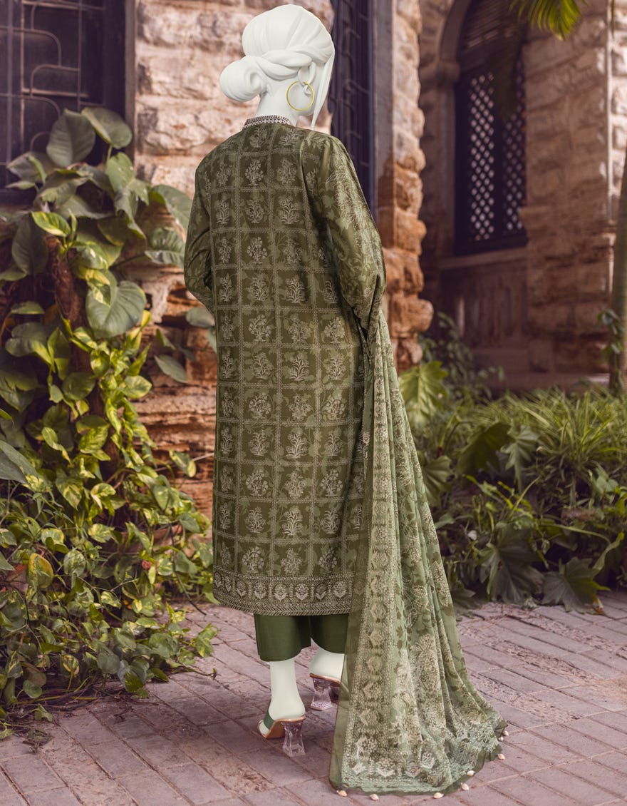 GREEN KHADDAR UNSTITCHED 3PC | JJLS-W-JW-22-1743 FB