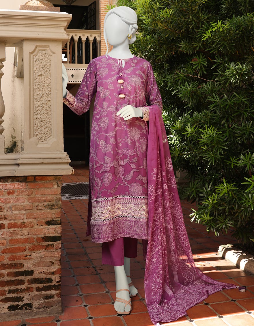 PURPLE KHADDAR UNSTITCHED 3PC | JJLS-W-JW-22-1741