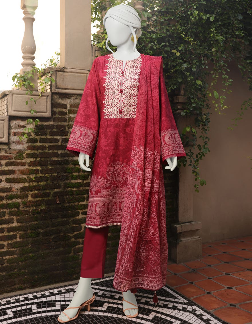 MAROON KHADDAR UNSTITCHED 3PC | JJLS-W-JW-22-1744 FB