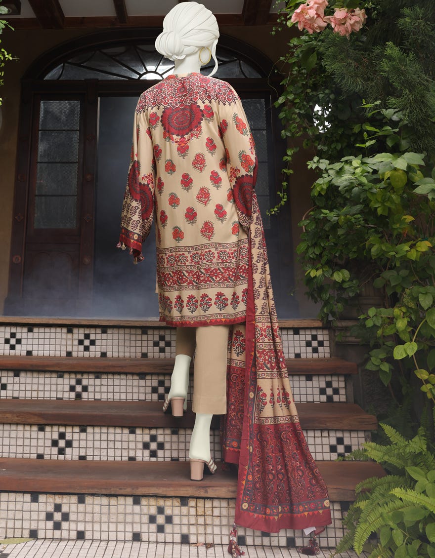 BEIGE LINEN UNSTITCHED 3PC | JJLS-W-JW-22-1745 FB